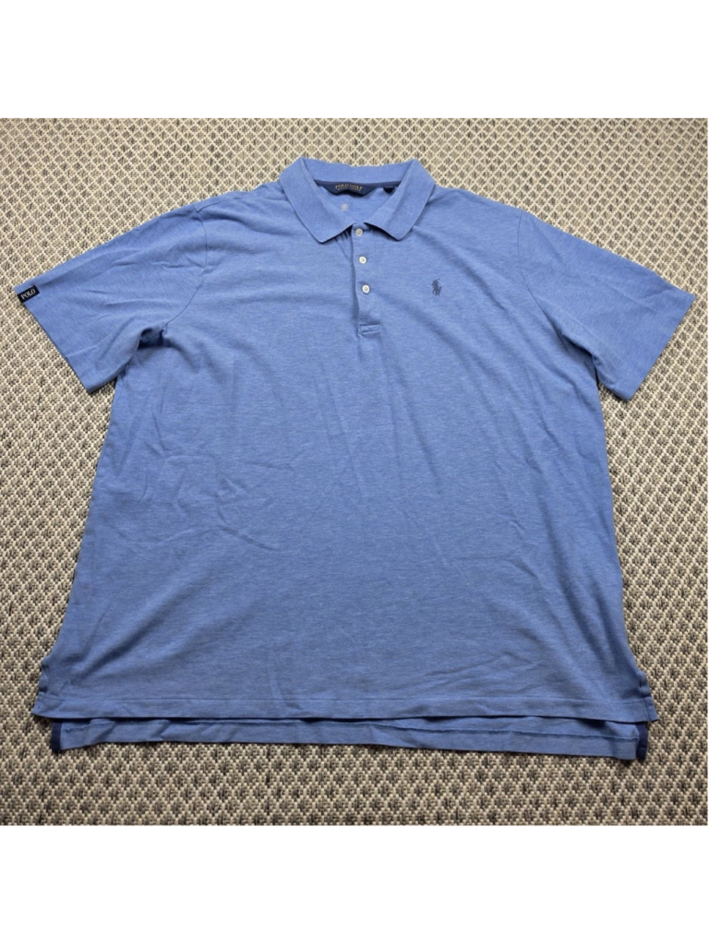 Polo Golf Ralph Lauren Blue Heather Polo Shirt Men’s XXL Pony Logo Stretch - Picture 2 of 9